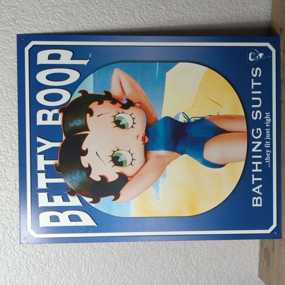 Betty Boop Bathing Suits…they fit just right! Tin Sign